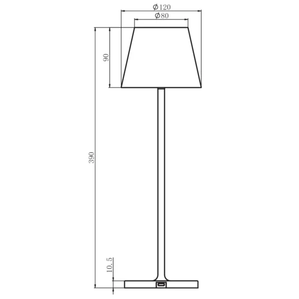 Drawing of wireless table lamp