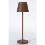 Brun bordslampa för utomhusbruk med batteri