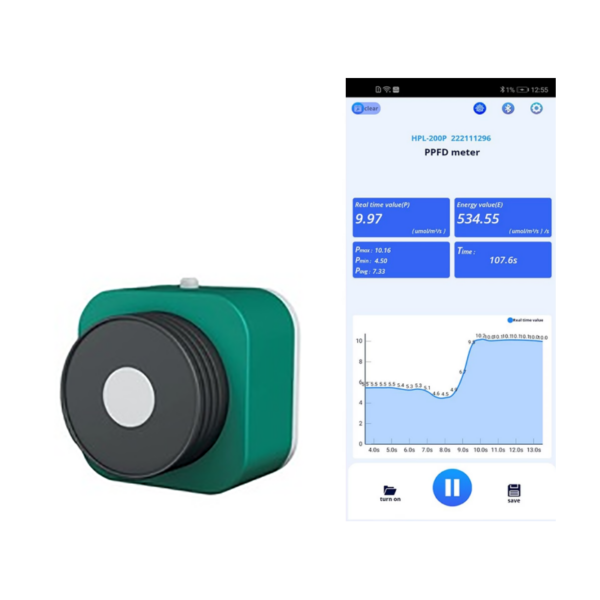 PAR meter PPFD og DLI m. Bluetooth & APP