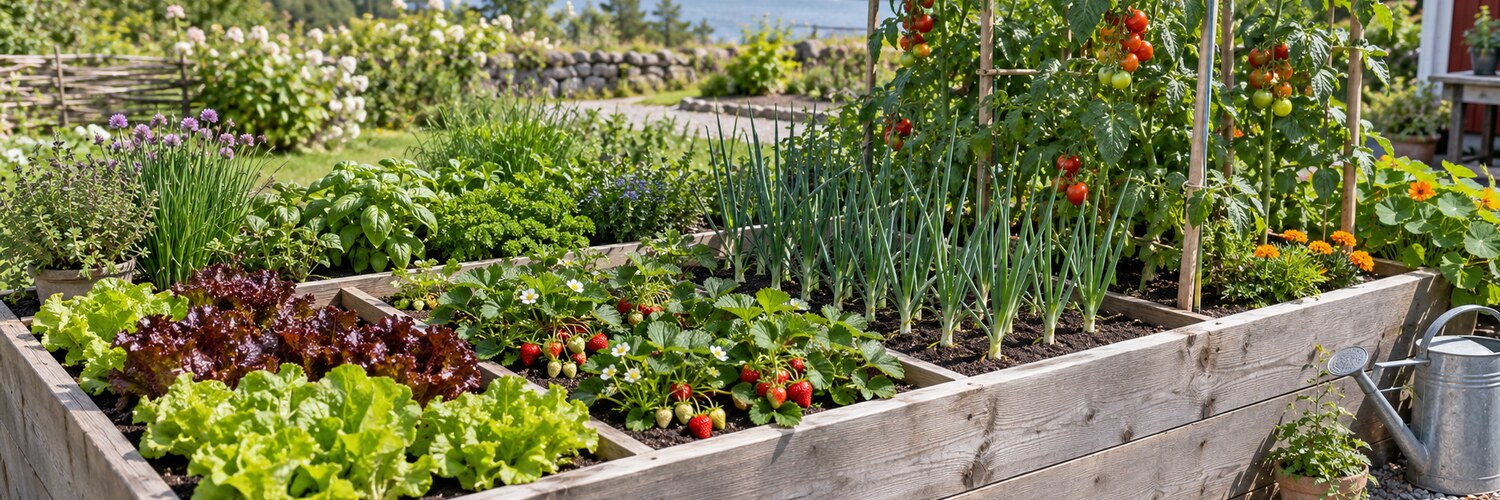 Plantelys 35 Cortenstålshøjbede i en moderne have