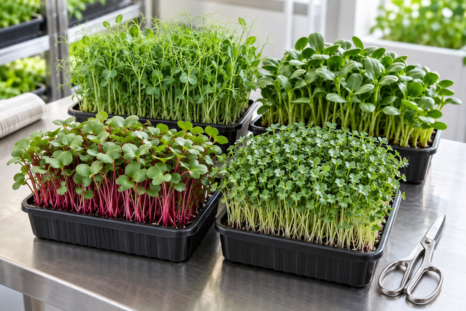 Plantelys 36 Høstklare bakker med radise, broccoli, ærteskud og solsikke samt ren saks